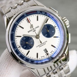 Breitling Premier 316l Refined Steel Watch White
