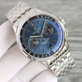 Breitling Premier 316l Refined Steel Blue Dial Watch