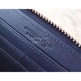 Bottega Veneta New Classic Woven Zipper Wallet Blue