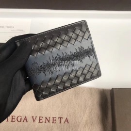Bottega Veneta New Woven Cowhide Short Two Fold Wallet Gray