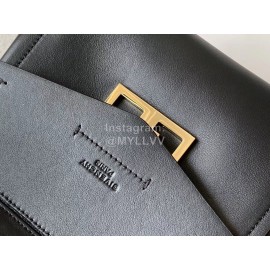 Givenchy Mystic Calf Leather Flap Medium Hand Diagonal Bag Black