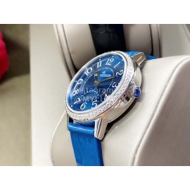Jaeger Lecoultre An Factory Leather Strap Watch Blue