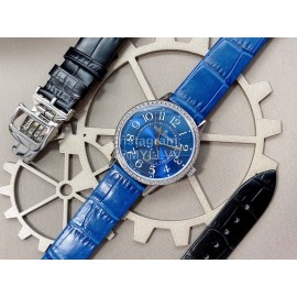 Jaeger Lecoultre An Factory Leather Strap Watch Blue
