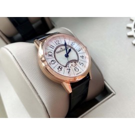 Jaeger Lecoultre An Factory Leather Strap White Dial Watch