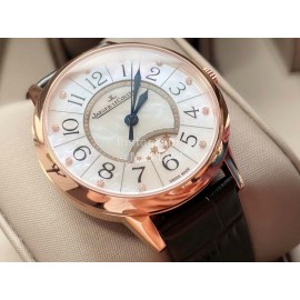 Jaeger Lecoultre An Factory Leather Strap White Dial Watch