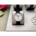 Jaeger Lecoultre An Factory White Dial Leather Strap Watch