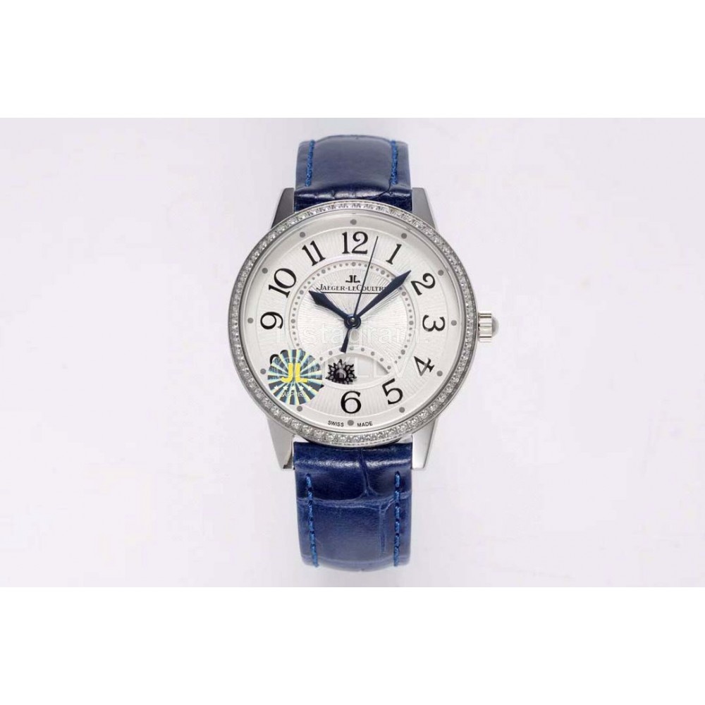 Jaeger Lecoultre Blue Leather Strap 34mm Dial Watch