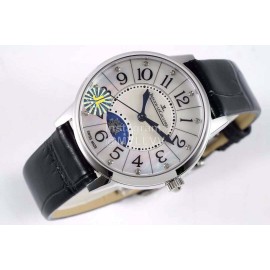 Jaeger Lecoultre Black Leather Strap 34mm Dial Watch