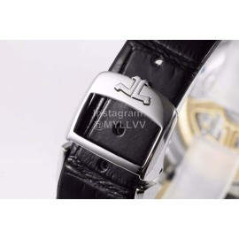 Jaeger Lecoultre Black Leather Strap 34mm Dial Watch