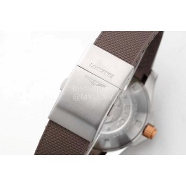 Longines Fashion Brown Rubber Strap Watch