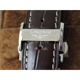 Longines 316l Fine Steel Round Case Leather Strap Watch