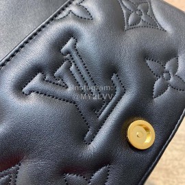 Lv Bubblegram Monogram Leather Wallet On Strap Crossbdy Bag Black