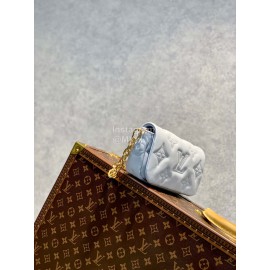 Lv Bubblegram Monogram Leather Wallet On Strap Crossbdy Bag Blue