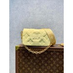 Lv Bubblegram Monogram Leather Wallet On Strap Crossbdy Bag Yellow