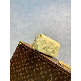 Lv Bubblegram Monogram Leather Wallet On Strap Crossbdy Bag Yellow