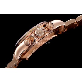 Rolex Diamond Dial Steel Strap Watch Rose Gold