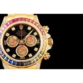 Rolex Diamond Dial Steel Strap Watch Gold