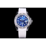 Rolex Sapphire Crystal Rubber Strap Navy Dial Watch