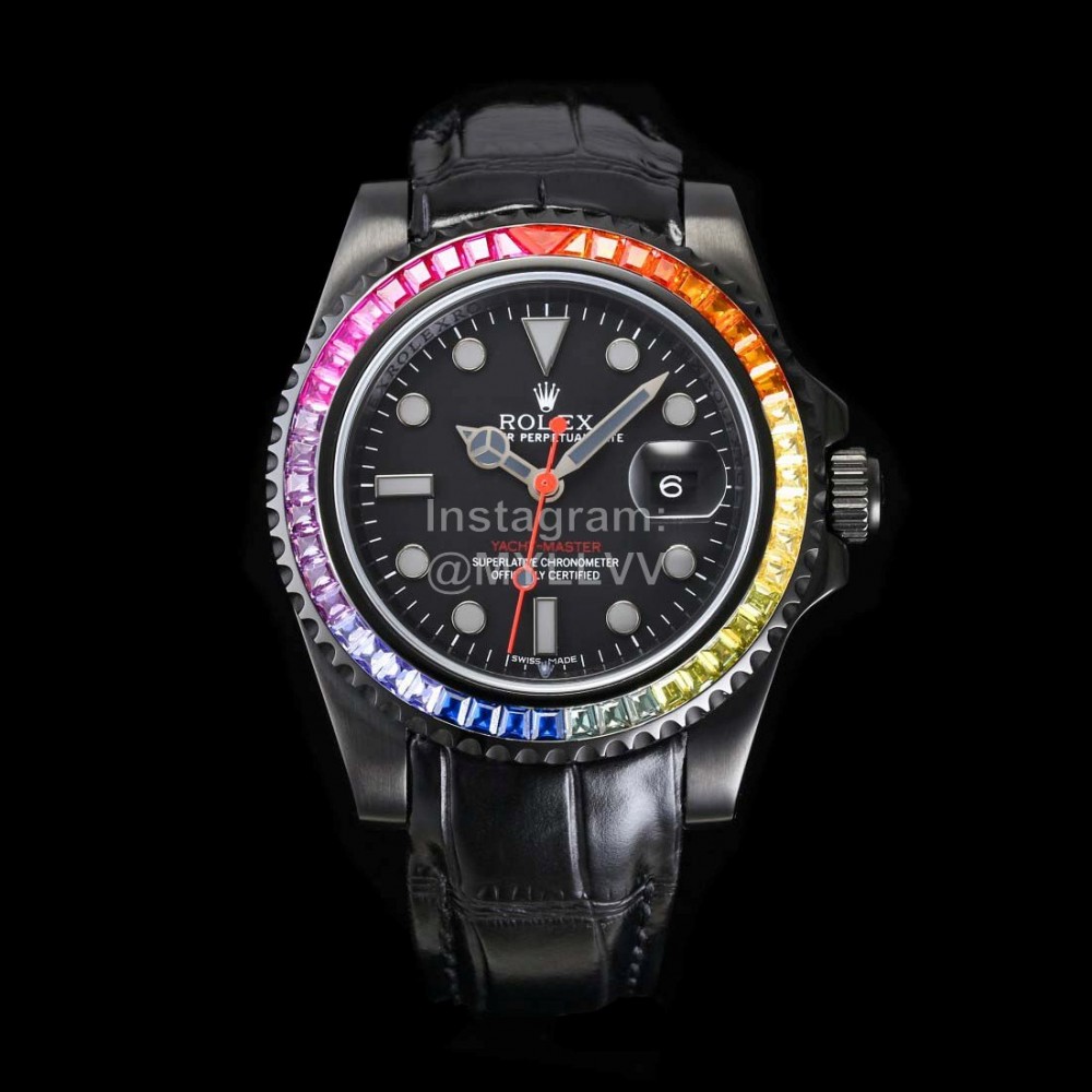Rolex Blaken Rainbow Diamond 40mm Dial Watch 