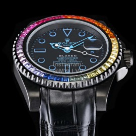 Rolex Blaken Rainbow Diamond 40mm Dial Watch Yellow 