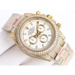 Rolex Diamond White Dial Sapphire Crystal Watch
