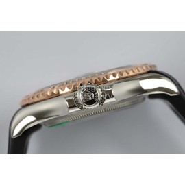 Rolex Sapphire Crystal Rubber Strap Watch Black