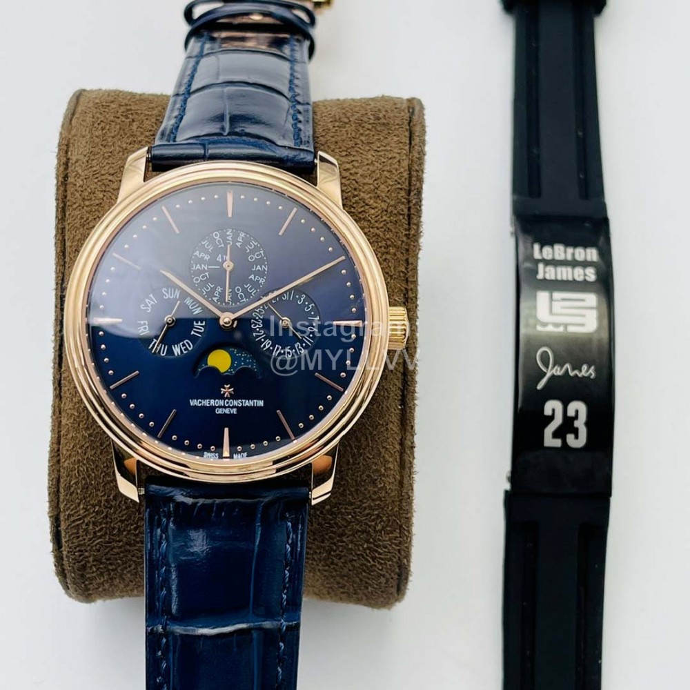 Vacheron Constantin Tw Factory Navy Leather Strap Multifunctional Watch